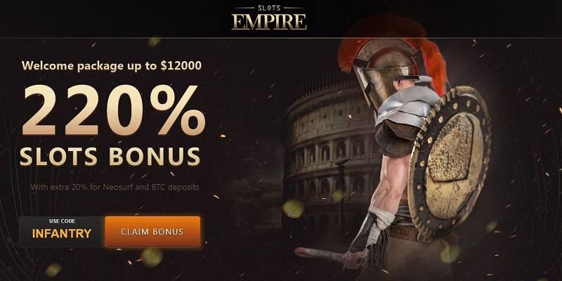 Slota Empire Casino Welcome Bonus